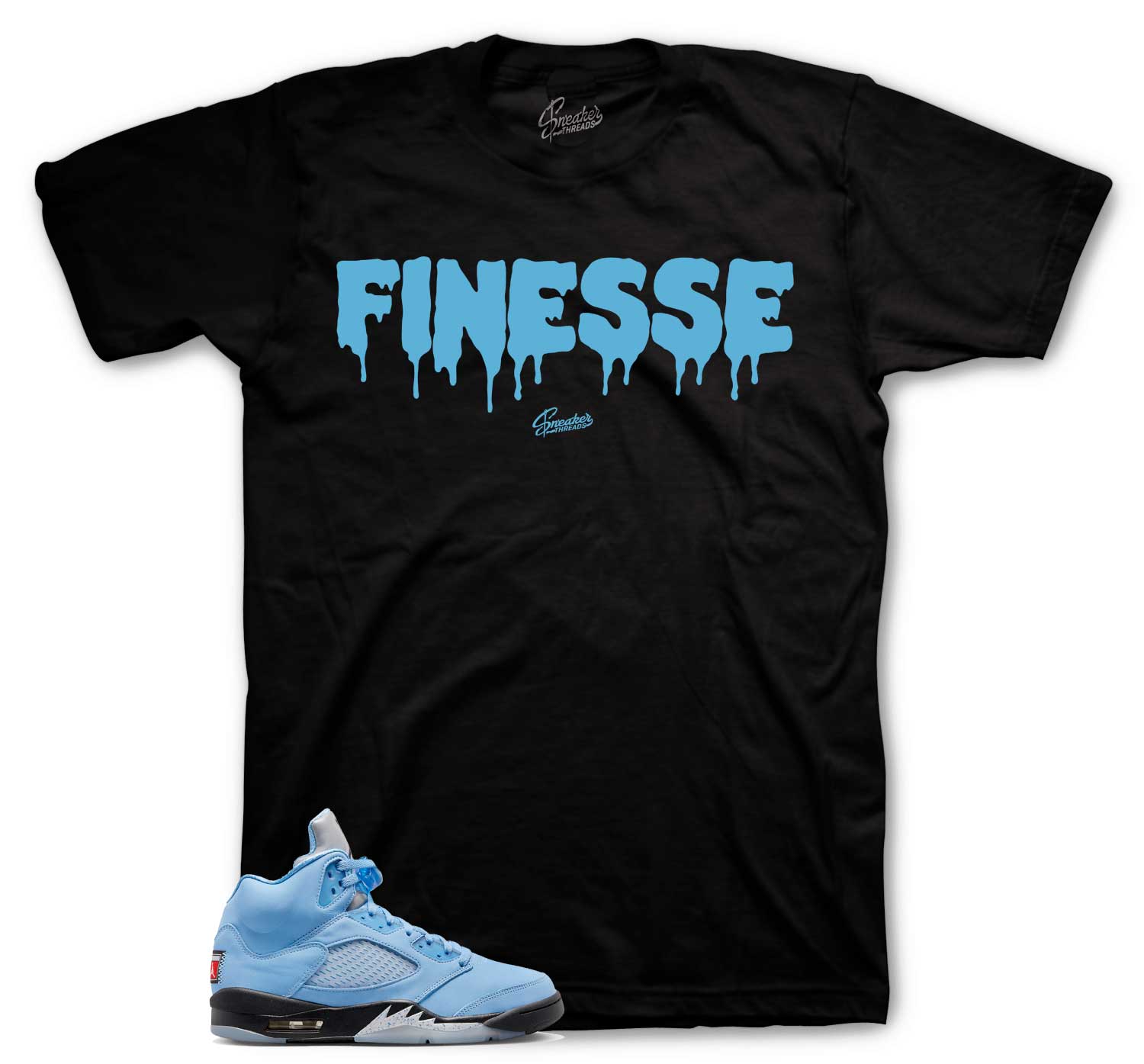 Retro 5 University Blue Shirt - Finesse - Black