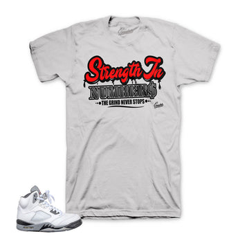 Jordan 5 white cement tee match | Official retro 5 clothing