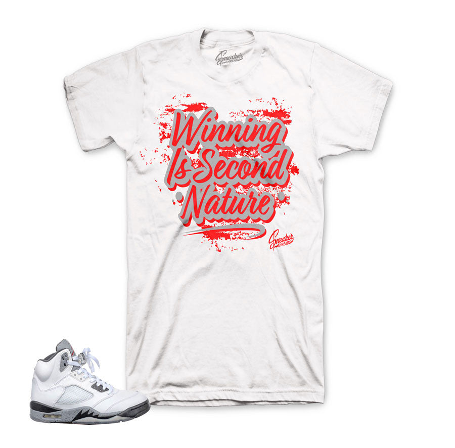 Jordan 5 white cement tee match | Official retro 5 clothing