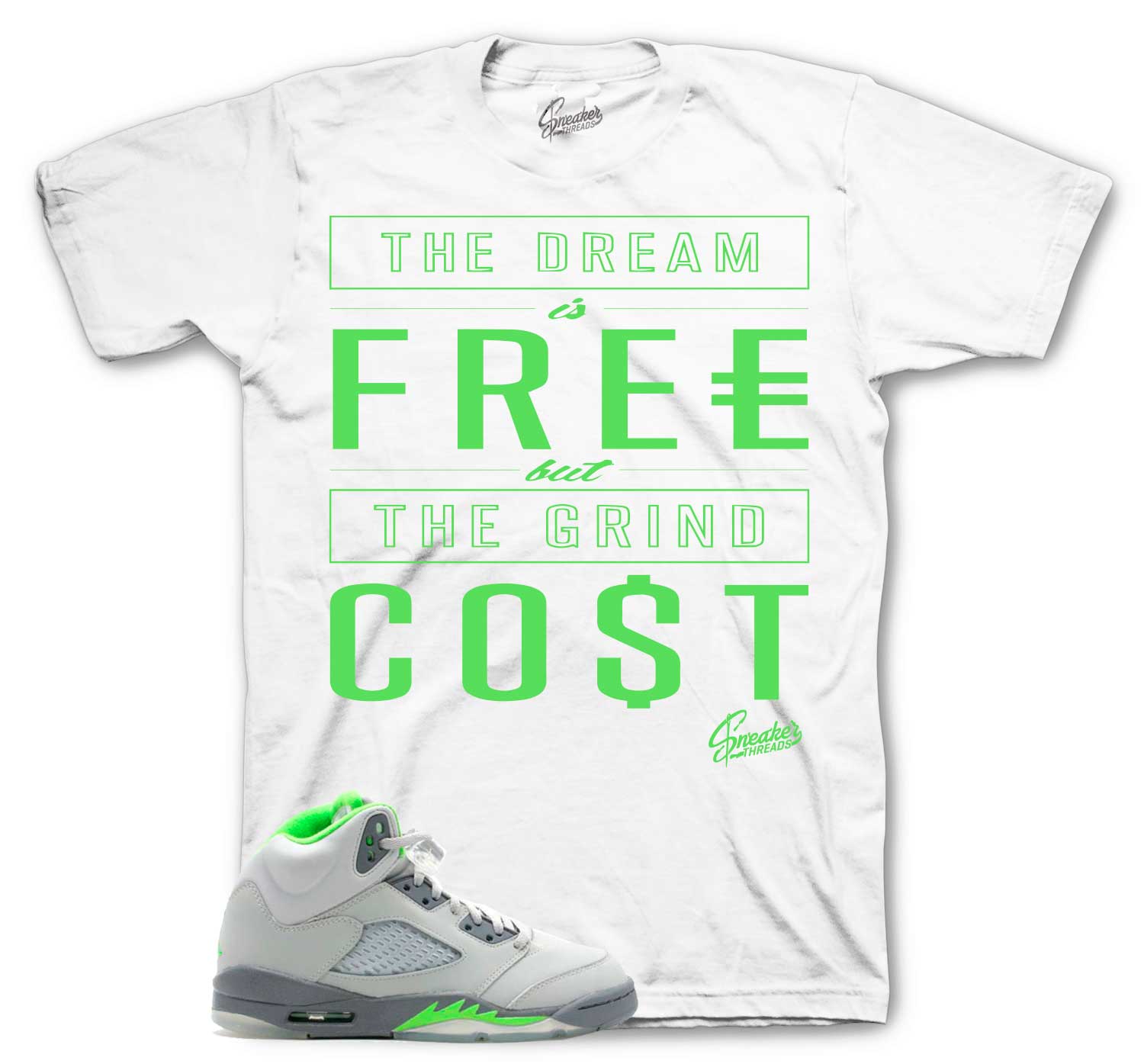 Jordan 5 green bean sneaker tees