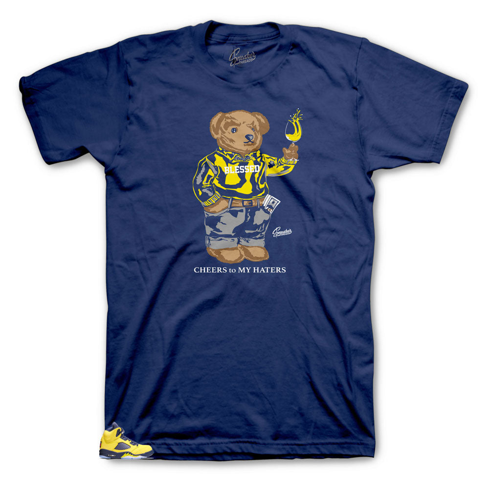 Jordan 5 Michigan Matching Sneaker Tees | Amarillo 5s sneaker Shirts.