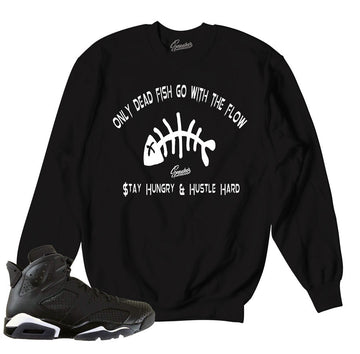 Jordan 6 black cat sweaters match retro 6 black cat crews.