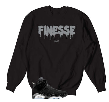 Retro 6 Metallic Silver Sweater - Finesse - Black