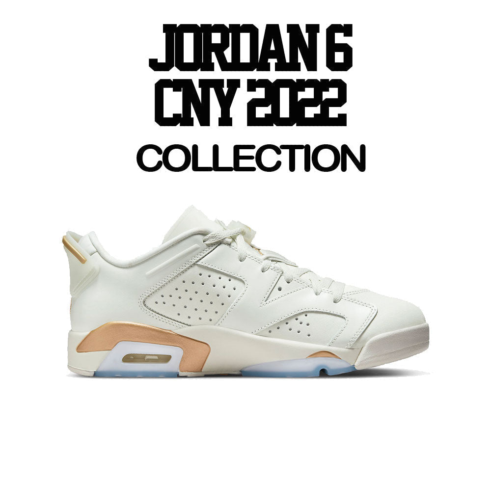 Ladies Jordan 6 CNY shirts to match Ladies Jordan 6 CNY Sneaker collection 