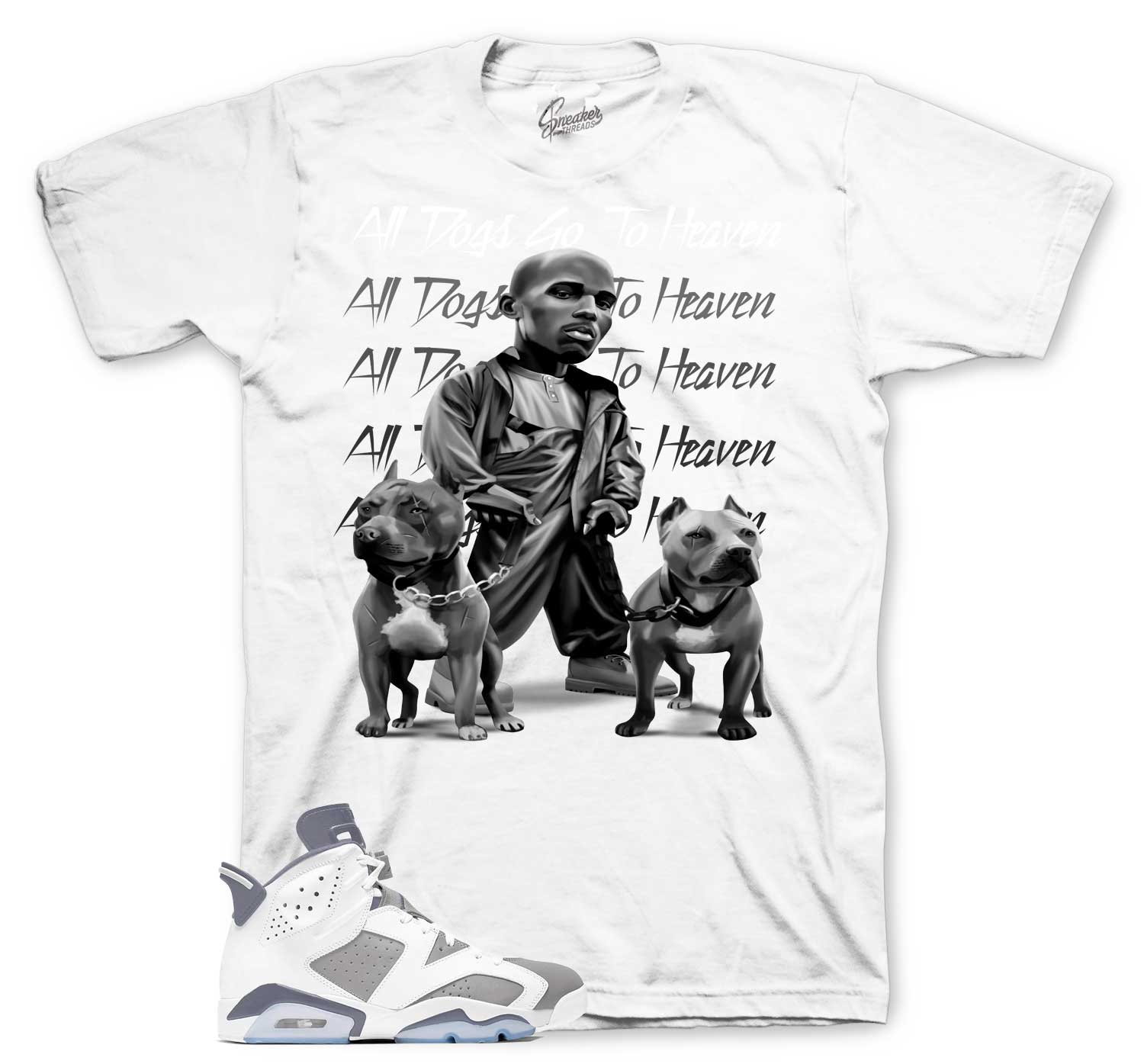Retro 6 Cool Grey Shirt - All Dogs - White