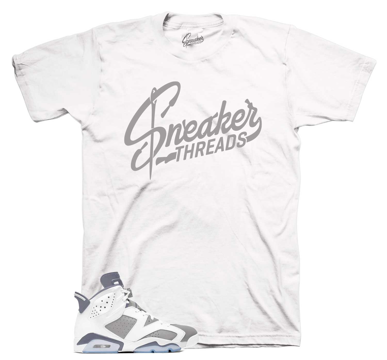 Retro 6 Cool Grey Shirt - ST logo - White