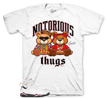 Retro 7 Cardinal Shirt - Thug bears - White