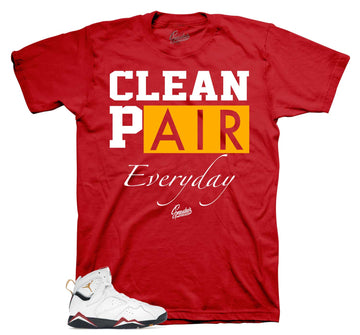 Retro 7 Cardinal Shirt - Clean Pair - Cardinal Red