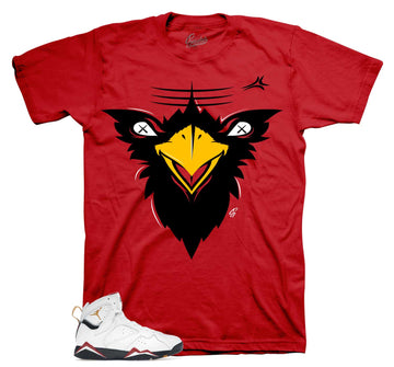 Retro 7 Cardinal Shirt - Fly Face - Cardinal Red