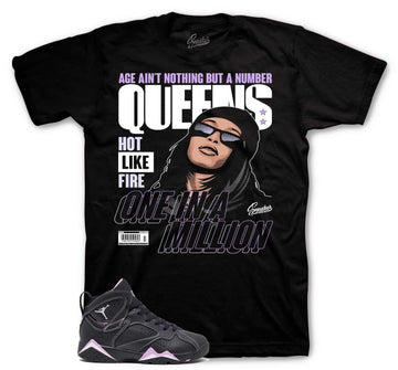 Retro 7 Barely Grape Shirt - Queens - Black