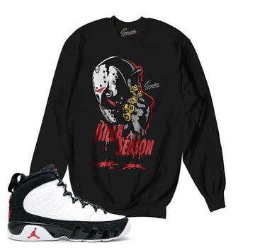 Jordan 9 OG sweaters match retro 9 OG sneaker crewnecks.