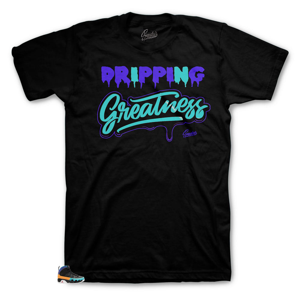 Jordan 9 Do It Dripping shirt to match sneakers