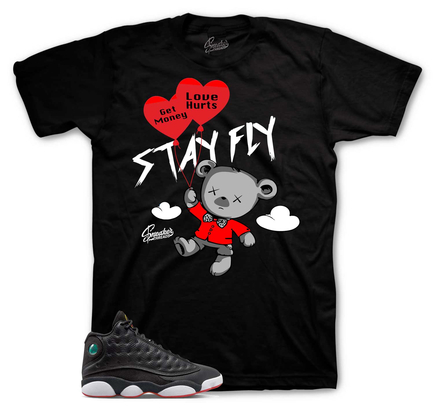 Retro 13 Playoff Shirt - Money Over Love - Black