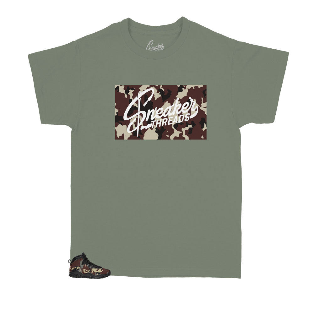 Kids t shirt collection matches kids sneaker Jordan 10 woodland camo collection 
