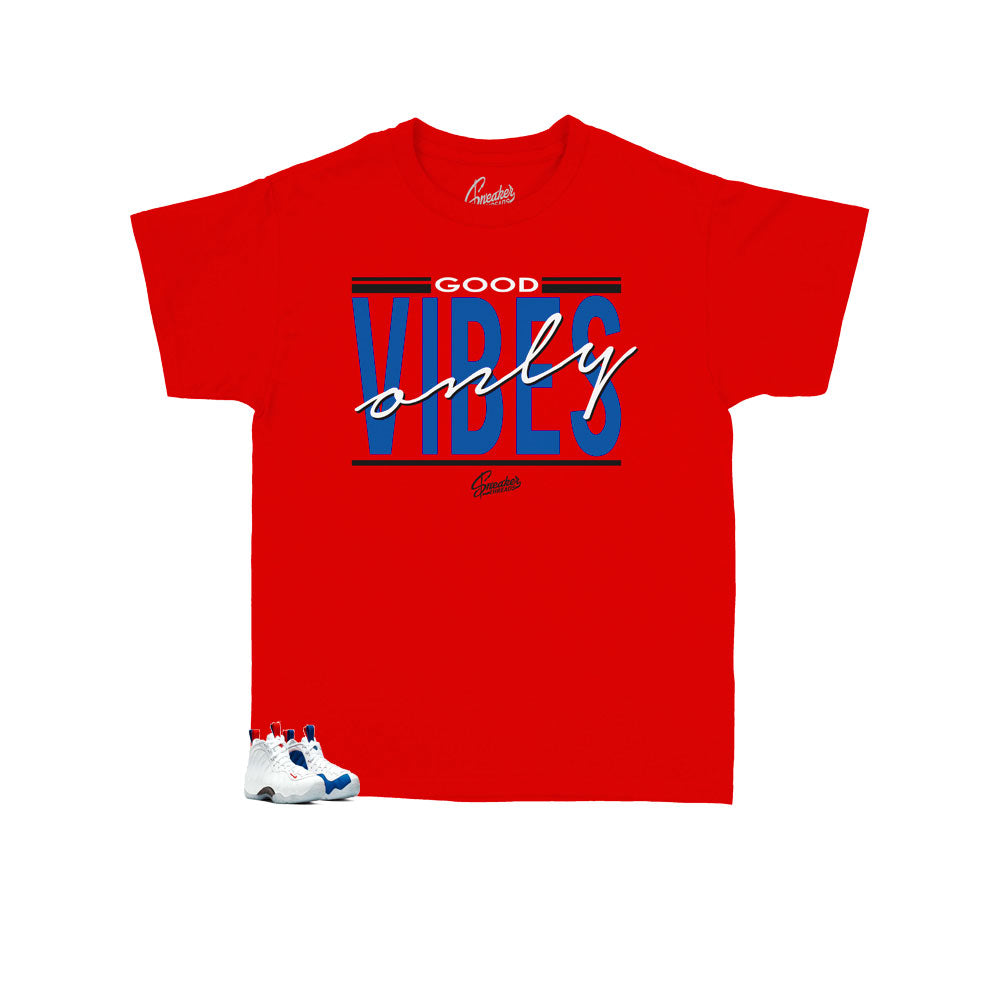 Kids foamposite usa sneaker tees match shoes perfectly.