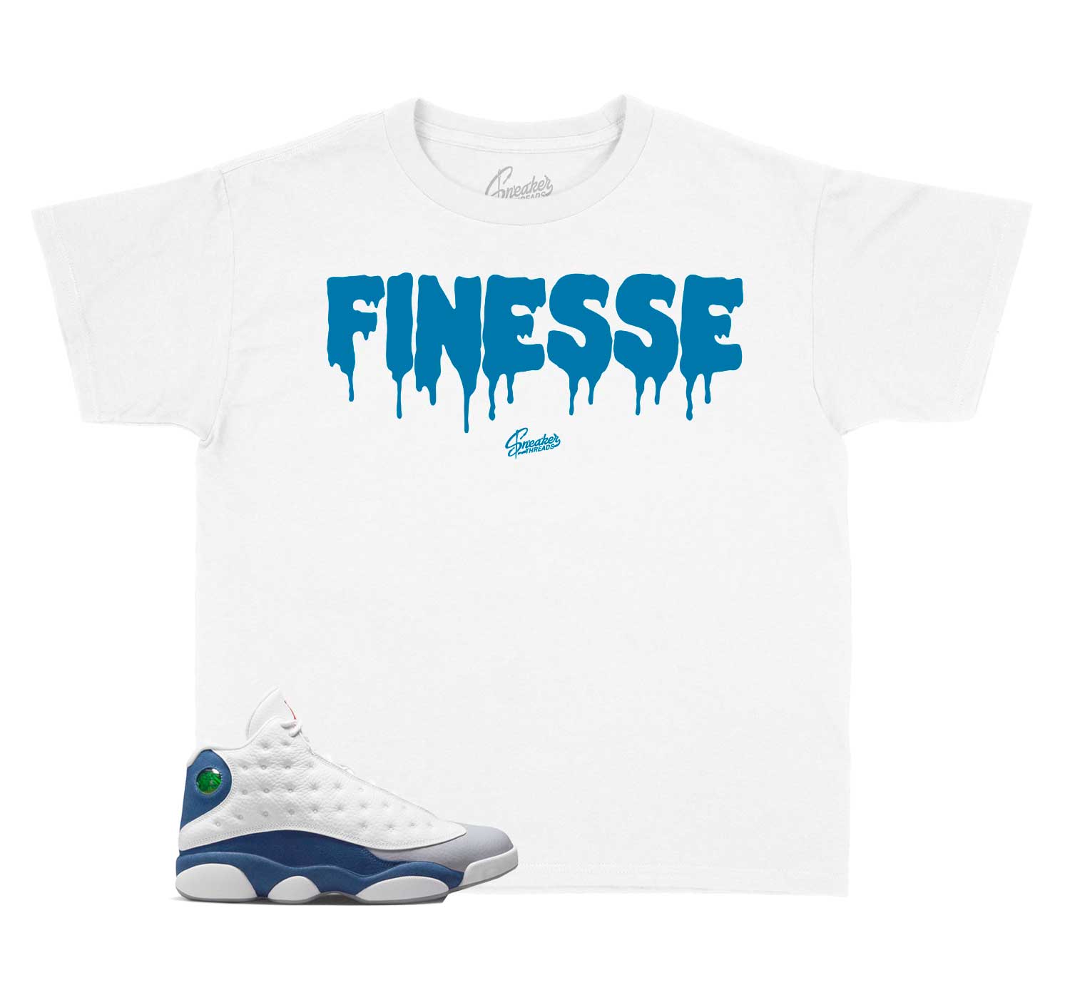Kids French Blue 13 Shirt - Finesse - White
