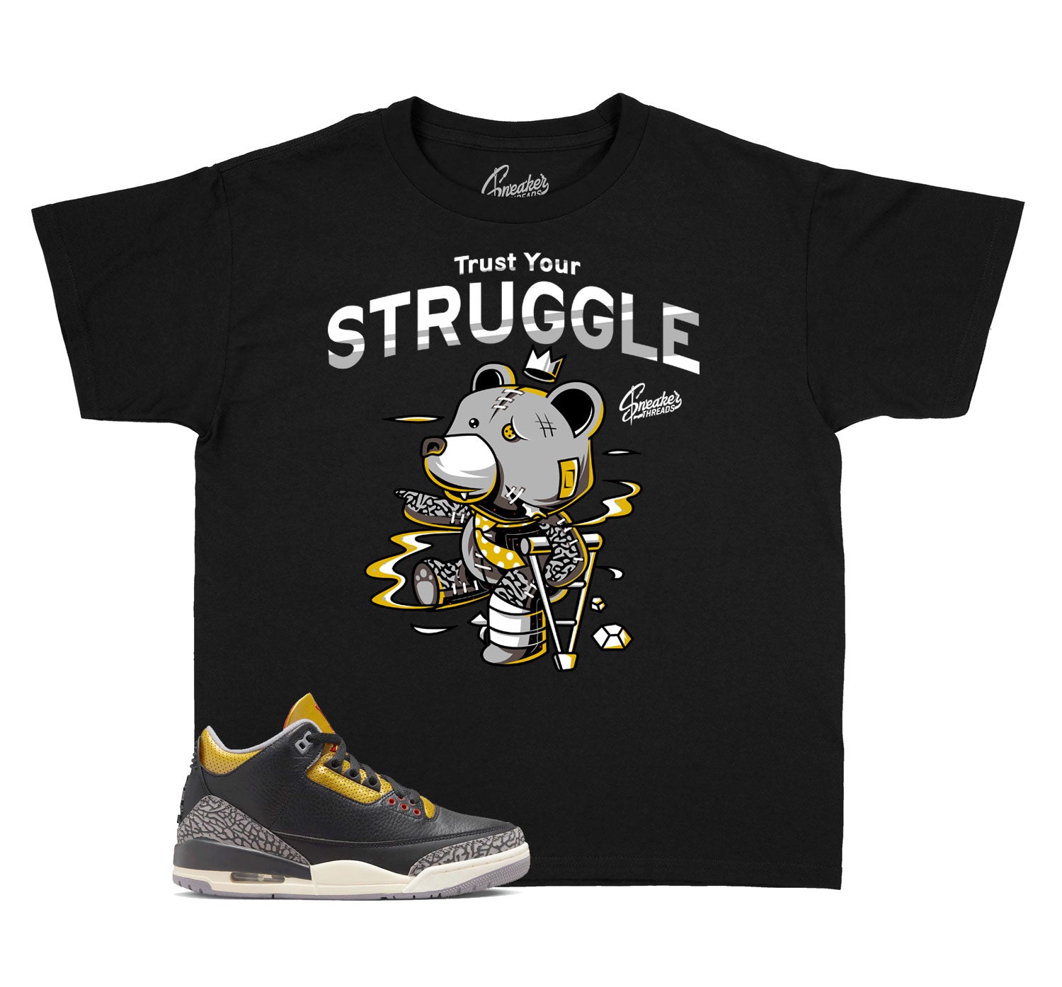 Kids Cement Gold 3 Shirt - Trust Struggle - Black