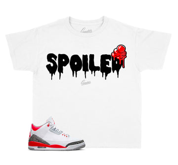 Kids Fire Red 3 Shirt - Spoiled - White