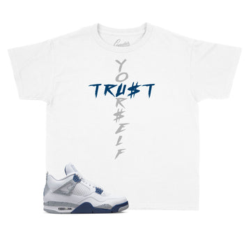 Kids Midngiht Navy 4 Shirt - Trust Yourself - White