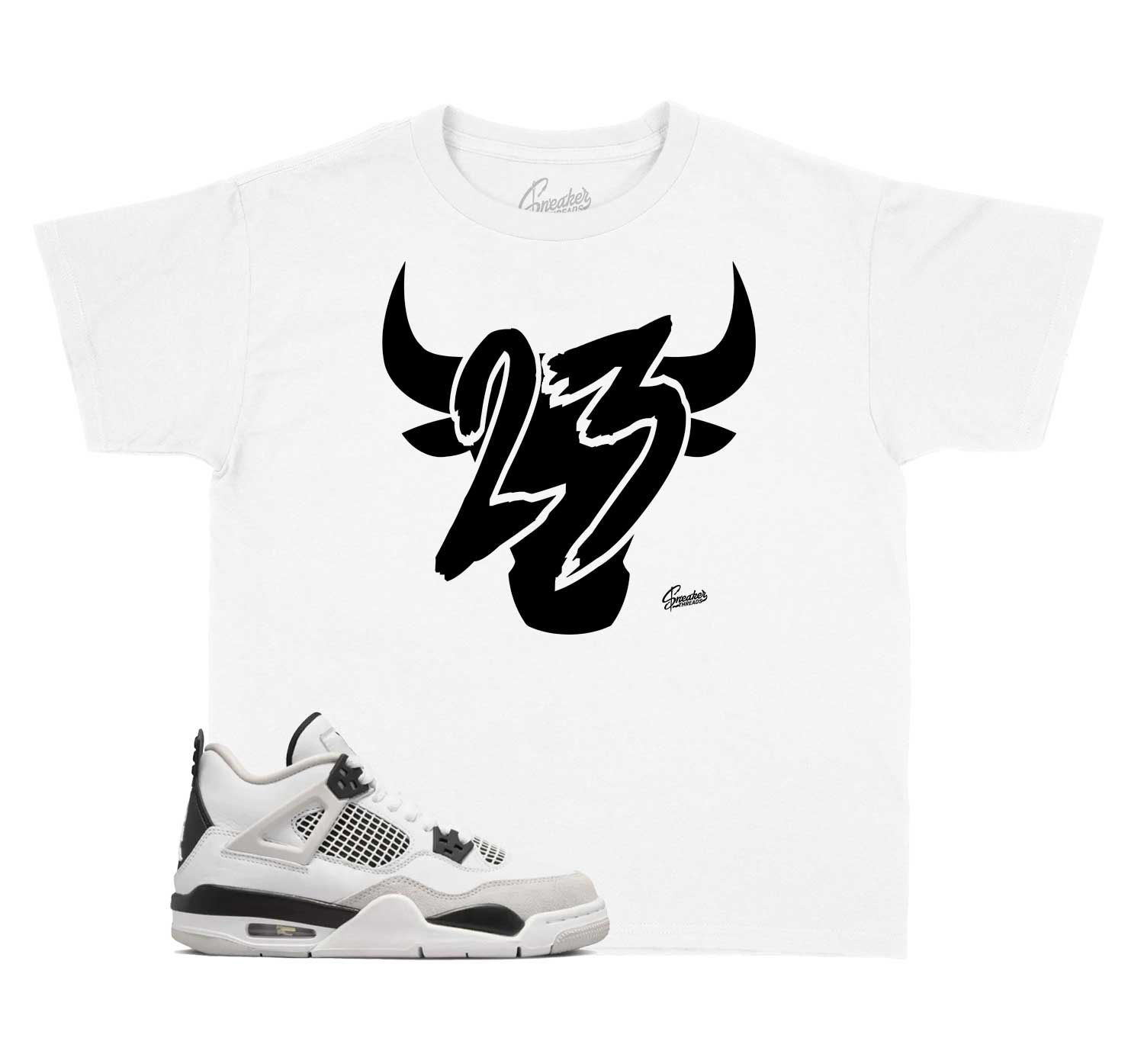 Kids Jordan 4 military black sneaker tees