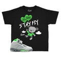 Kids Jordan 5 green bean sneaker tees