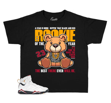 Kids Cardinal 7 Shirt - Rookie Bear- Black
