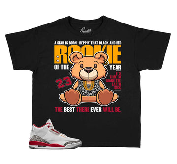 Kids Sneaker tees Match Jordan 3 Cardinal Red 