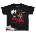 Kids Sneaker tees Match Jordan 3 Cardinal Red 