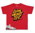 Kids Sneaker tees Match Jordan 3 Cardinal Red 