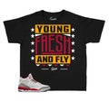 Kids Sneaker tees Match Jordan 3 Cardinal Red 