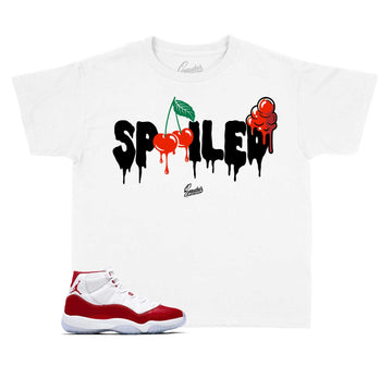 Kids Varsity Red 11 Shirt - Spoiled - White