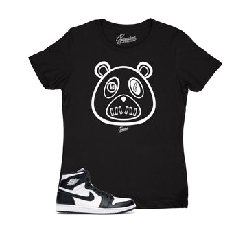 Womens Black And White 1 Shirt - ST Bear - Black