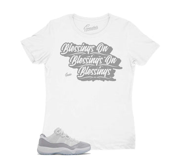 Womens Cement Grey 11 Shirt - Blessings - White