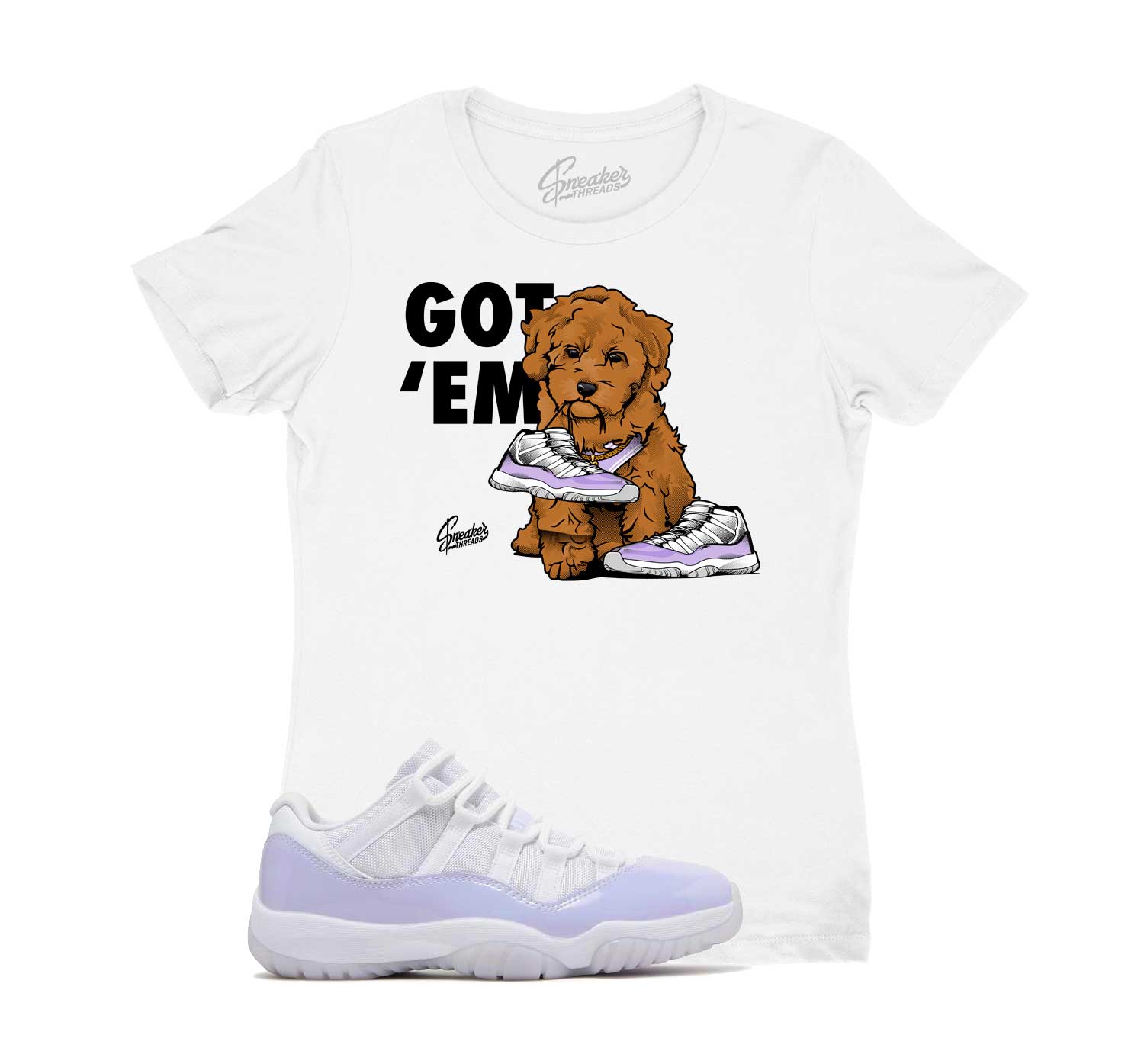 Ladies Jordan 11 pure violet sneaker tees