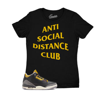 Womens Cement Gold 3 Shirt - Social Distance - Black