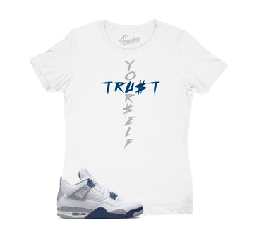 Womens Midngiht Navy 4 Shirt - Trust Yourself - White