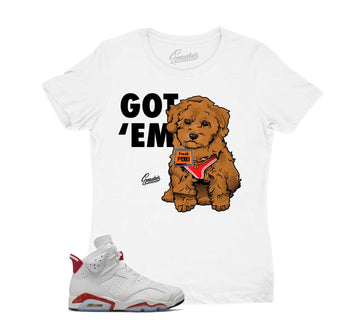 Womens Red Cement 6 Shirt - Got Em - White