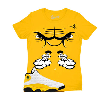 Womens Del Sol 13 Shirt - Raging Face - Yellow