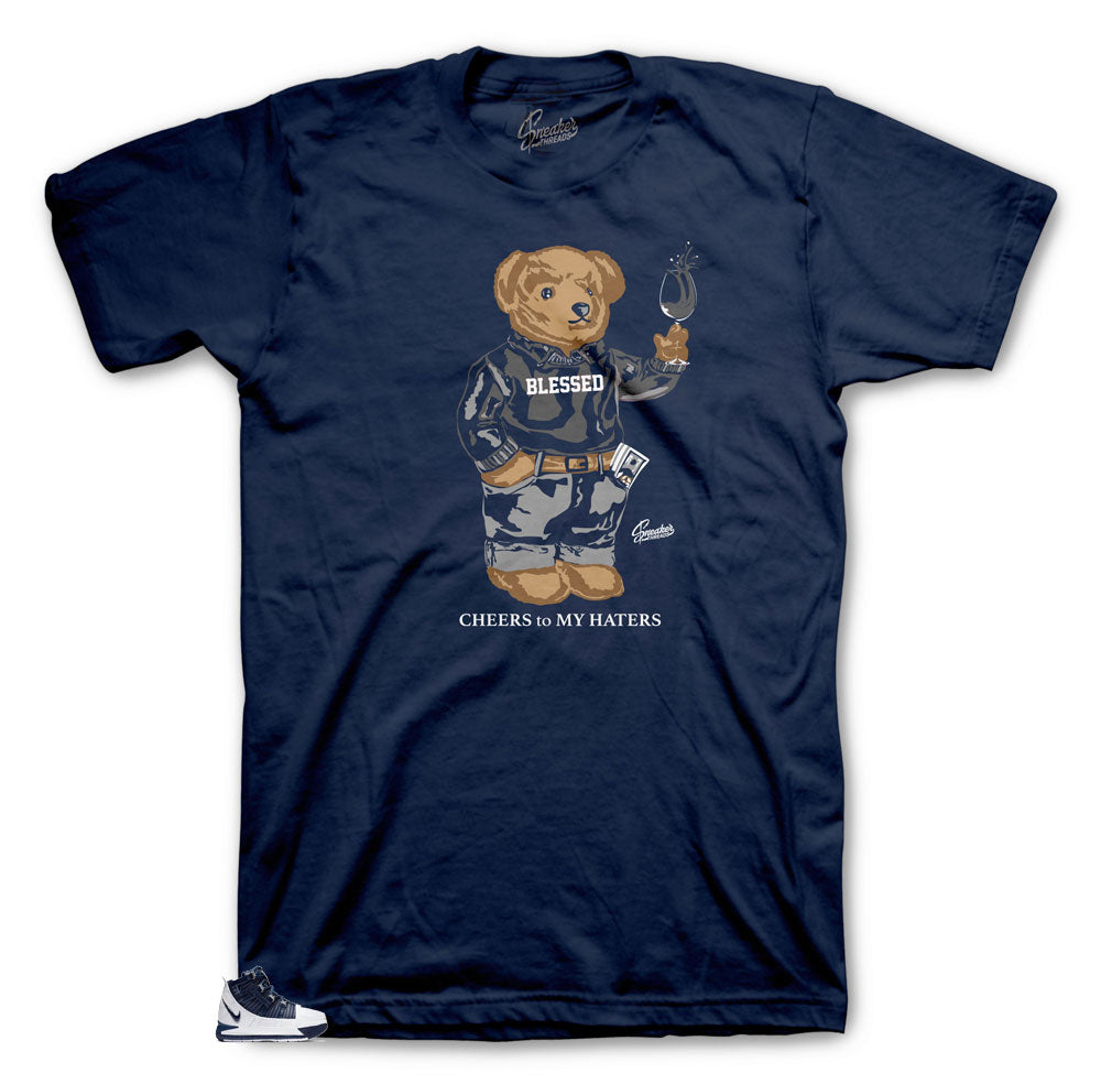 Midnight Navy sneaker Lebron III matches shirt collection designed to match Lebron III sneakers