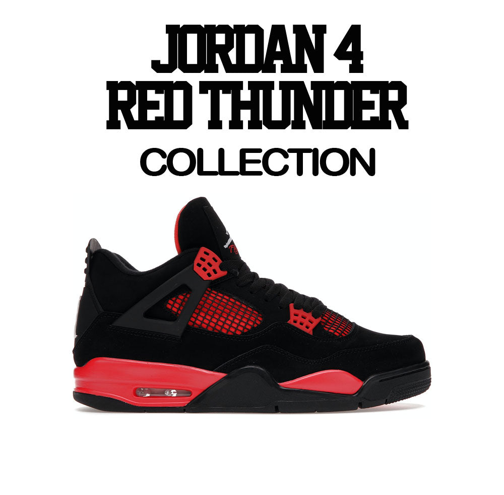 Retro 4 Red Thunder Shirt - Thunder Kicks - Black