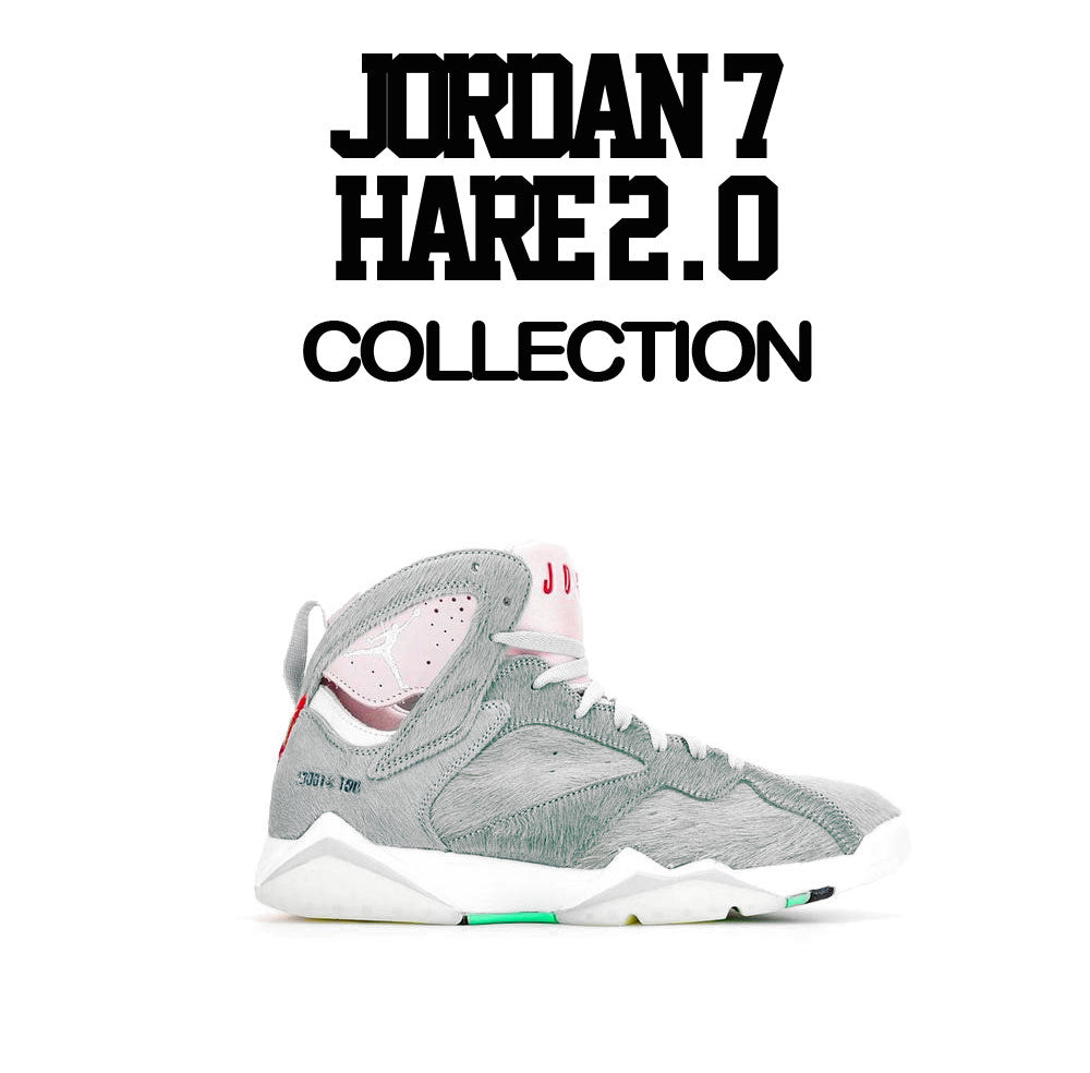 Jordan 7 Hare 2.0 sneaker collection matching guys shirt collection 