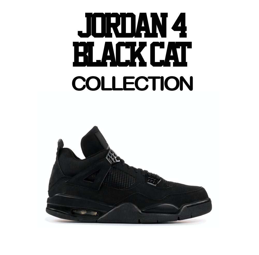 Black Cat Jordan 4 matching kids tees