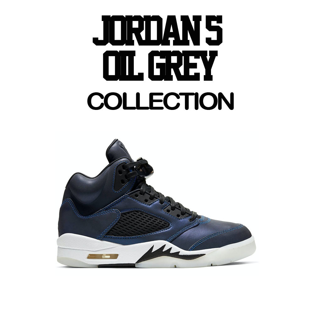 Sneaker collection Jordan 5 oil grey matching tee collection for men 