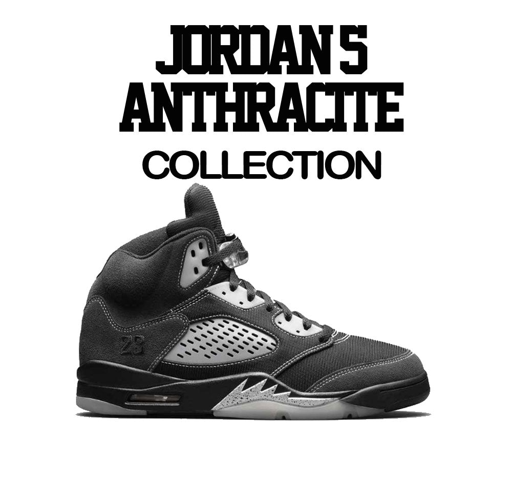 Retro 5 Anthracite Shirt - Raging Face - Silver