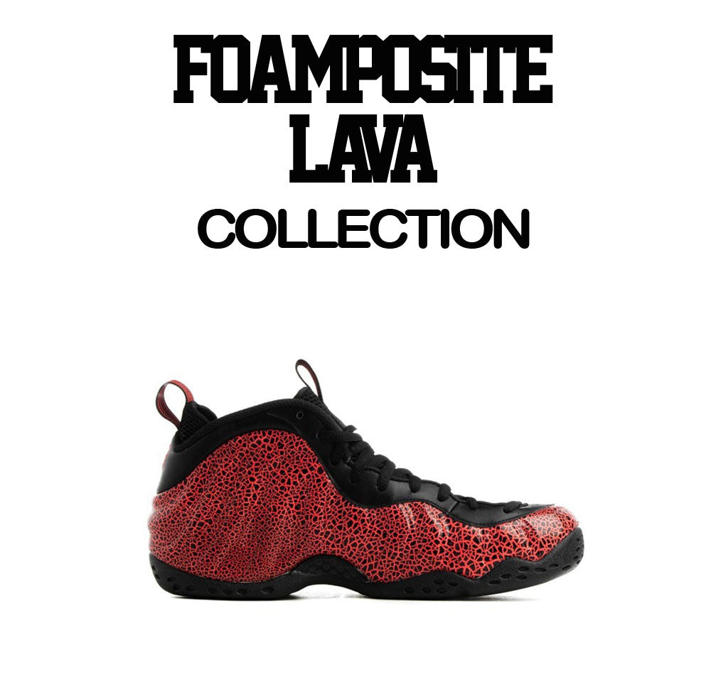 Foamposite lava jackets match hyper crimson lava shoes.