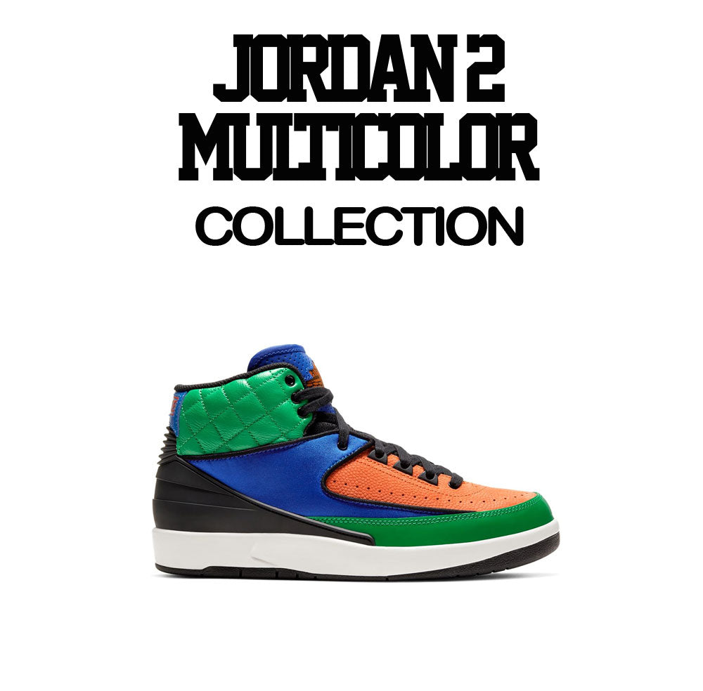 multicolor Jordan 2 sneakers match t shirts