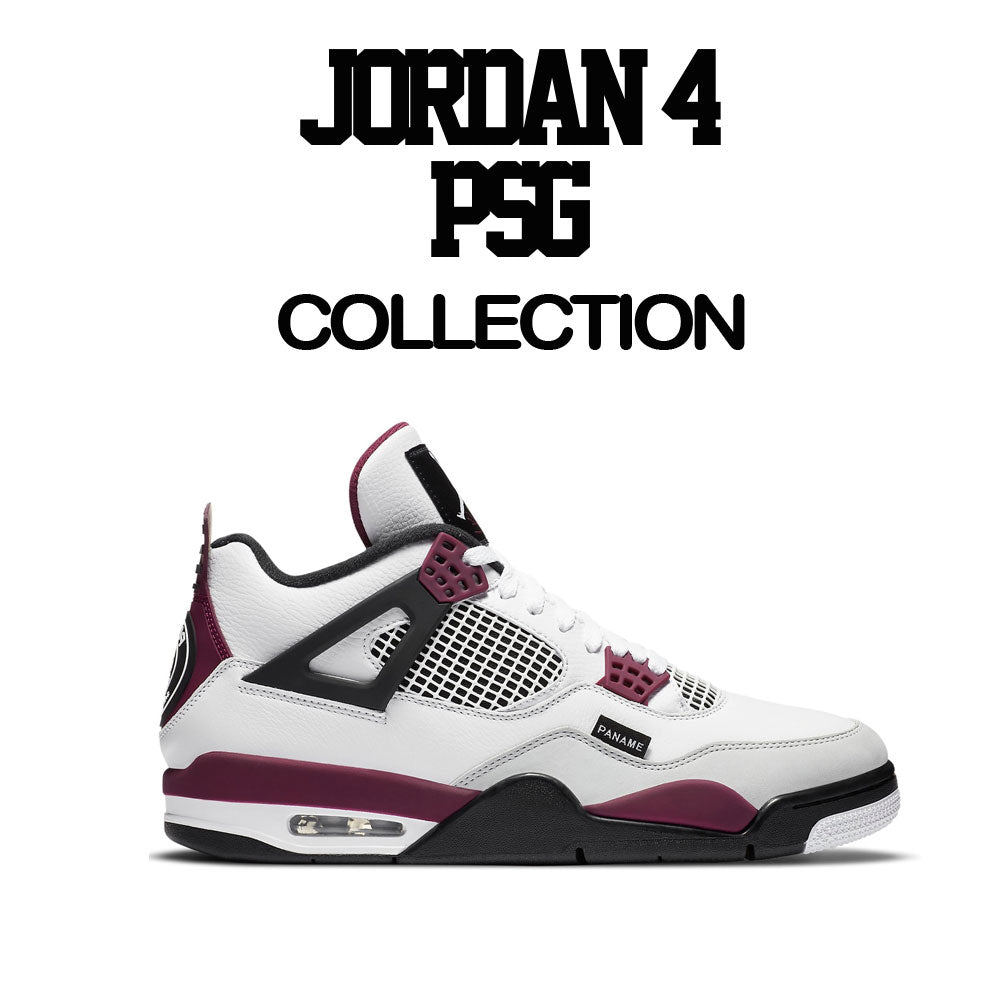 Tee collection matching with mens jordan 4 psg bordeaux shoes