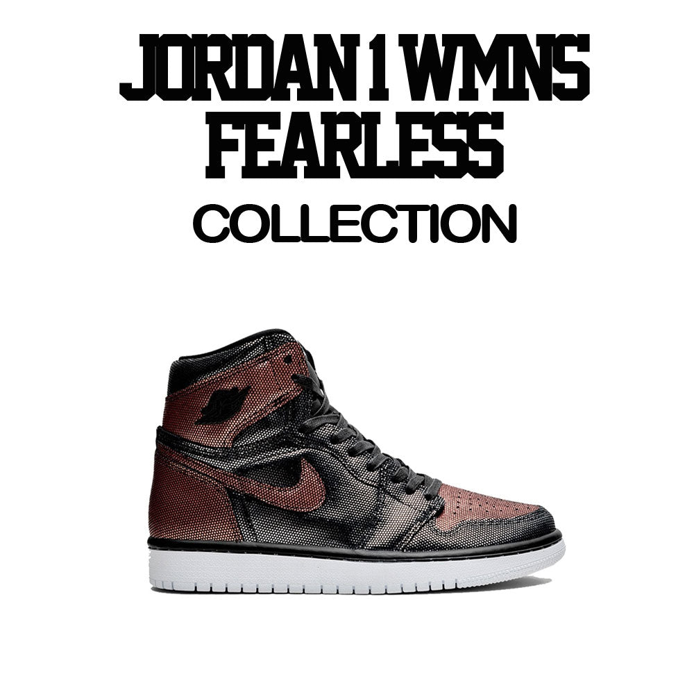 Metallic rose Jordan 1 fearless shirts and clothing match retro 1 wins shoes. 