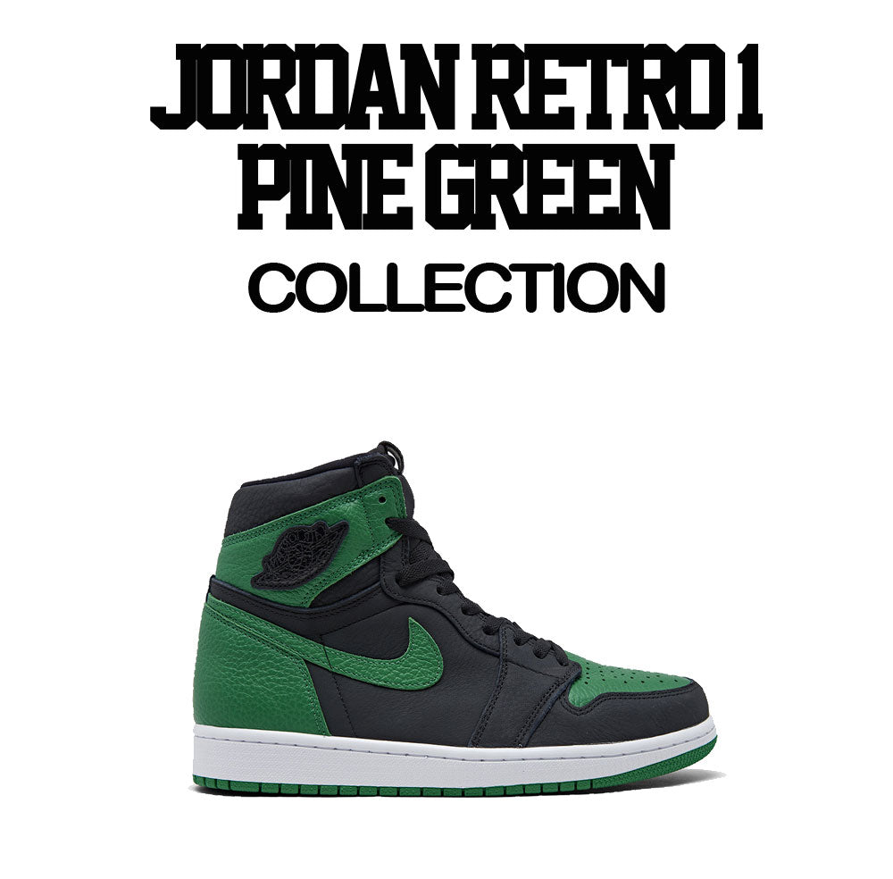 Jordan retro 1 pine green sneaker collection has matching crewneck sweaters