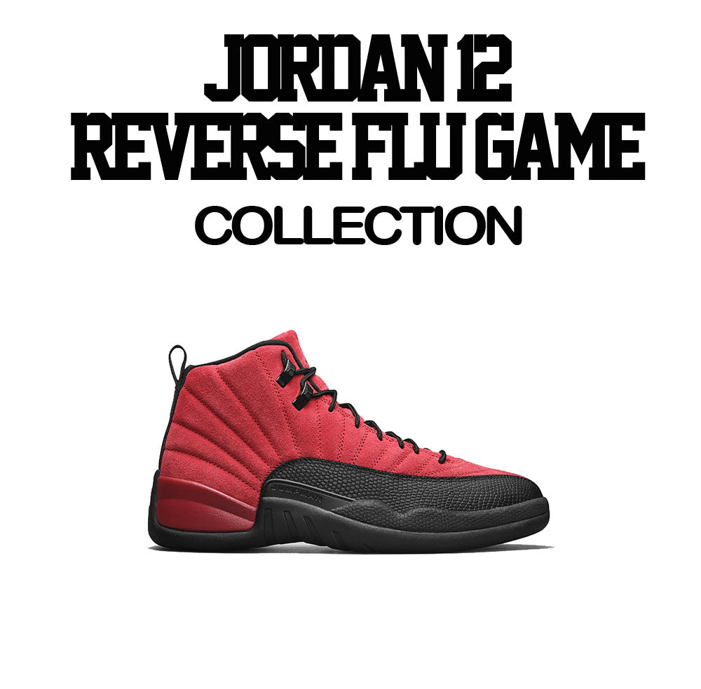 mens tees matching the Jordan 12 flu game sneaker collection 